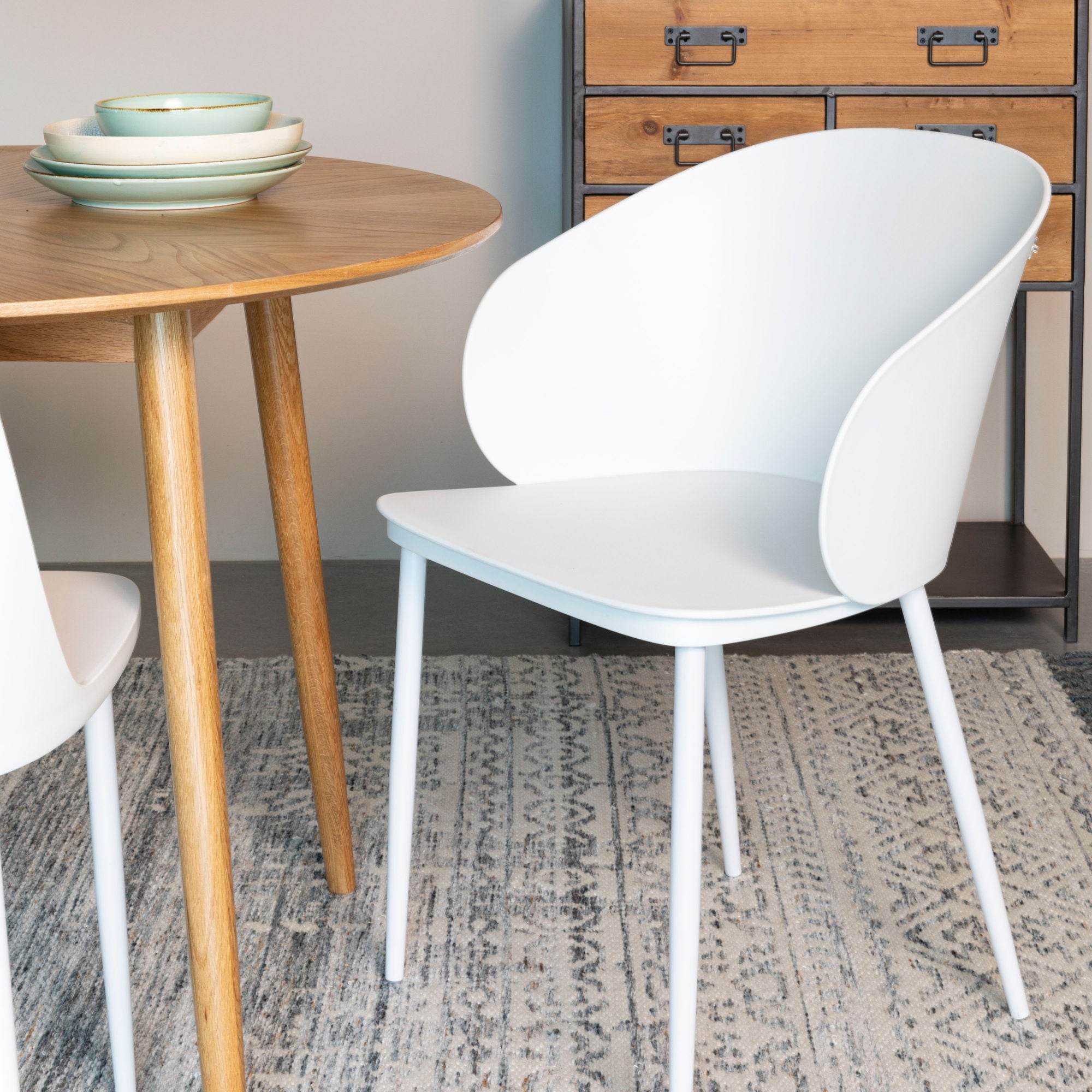 Set of 2 Gigi All White Dining Chair